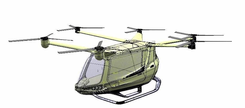 Production-ready CAD of the Alakai eVTOL composite airframe structure