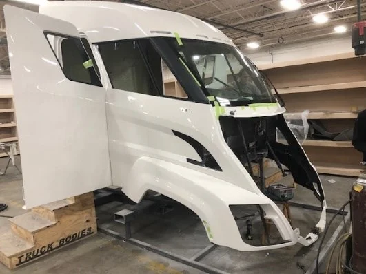 Physical Nikola Two cab structure under fabrication in the build shop