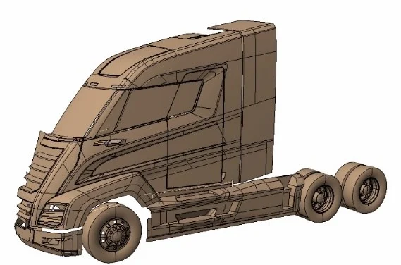 Nikola Two Class 8 cab structural and exterior CAD model