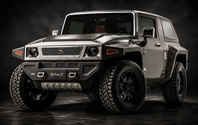 Finished USSV Rhino XT production vehicle exterior three-quarter view